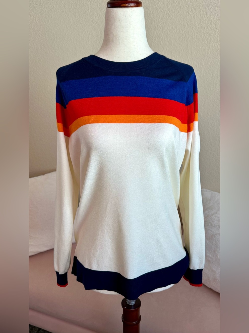 Peter Millar Pullover Sweater Del Mar Country Club Logo Women’s M Retro Stripe